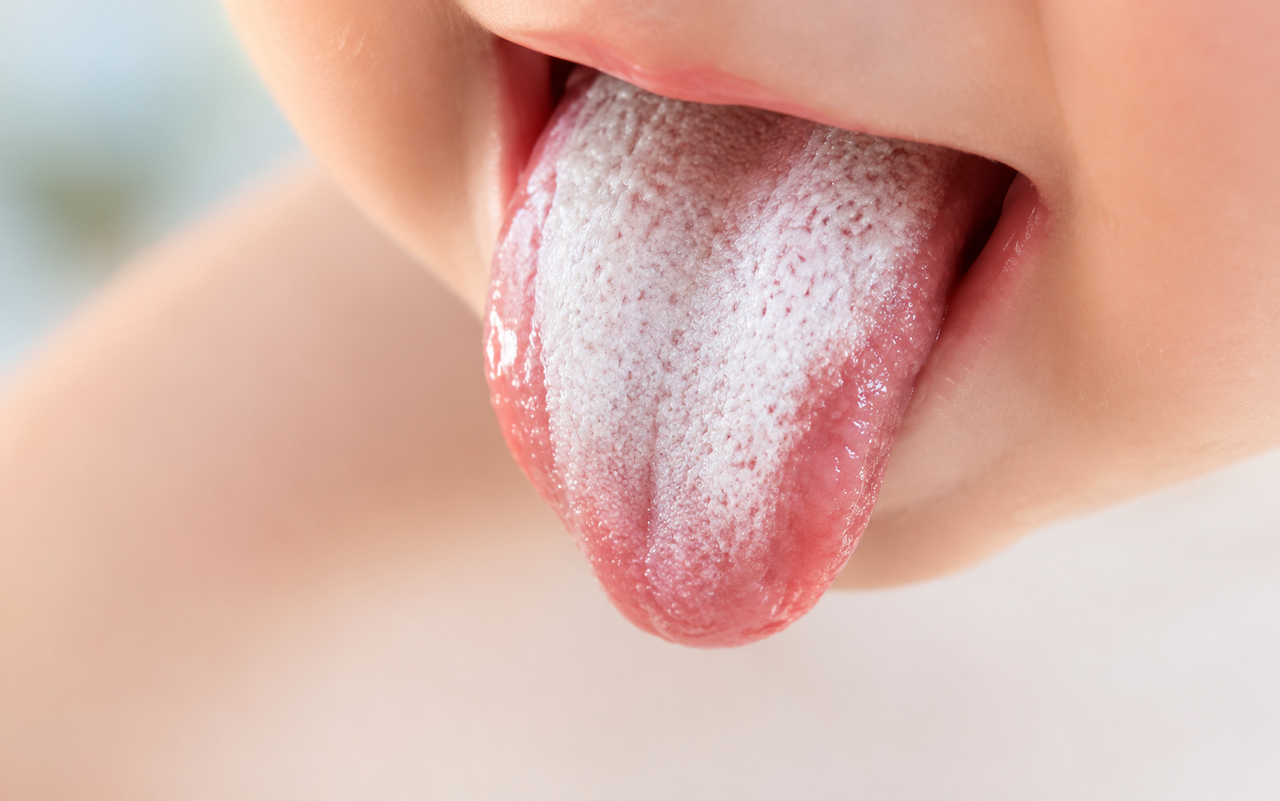White coating on baby tongue